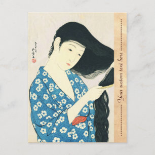 Carte Postale Femme Comportant Ses Cheveux Hashiguchi Goyo