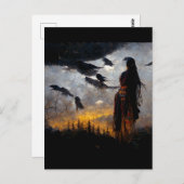 Carte Postale Femme corbeau (Devant / Derrière)