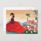 Carte Postale femme coréenne dans un hanbok (Devant / Derrière)