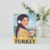Carte Postale Femme côtière turque rétro (Debout devant)
