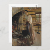 Carte Postale Femme Cuisine corégone (Devant / Derrière)