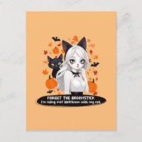Femme d'Anime avec chat noir.