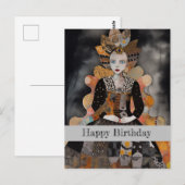 Carte Postale Femme d'anniversaire Collage (Devant / Derrière)