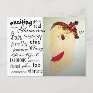 Carte postale Femme dans le magazine