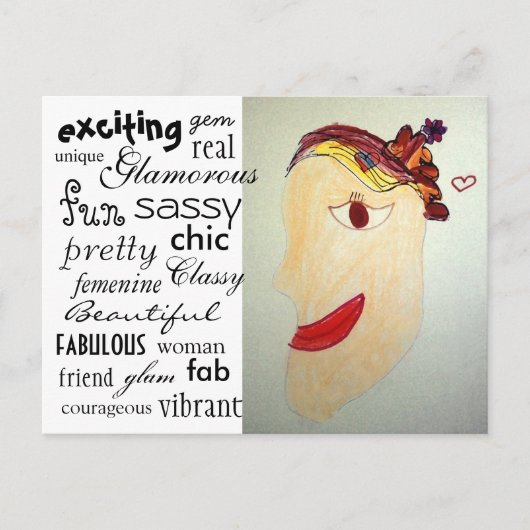 Carte postale Femme dans le magazine (Devant)