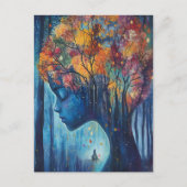 Carte Postale Femme dans les arbres (Devant)