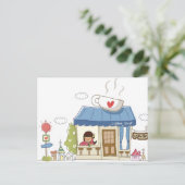 Carte Postale Femme dans un café (Debout devant)