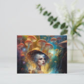 Carte Postale Femme dans un imaginaire magique forêt de champign (Debout devant)