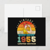 Carte Postale Femme de 67 ans Anniversaire 1955 67e anniversaire (Devant / Derrière)