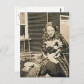 Carte Postale femme de chat (Devant / Derrière)