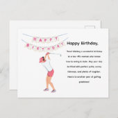 Carte Postale Femme de golf golfeuse joue au golf (Devant / Derrière)