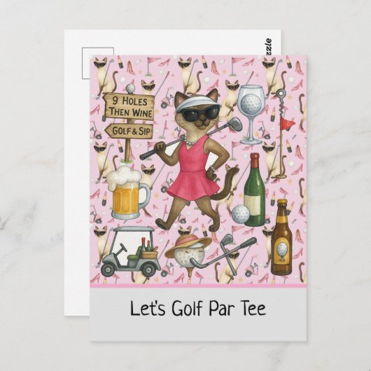 Carte Postale Femme de golf thème pour enterrement de vie de jeu (Devant / Derrière)