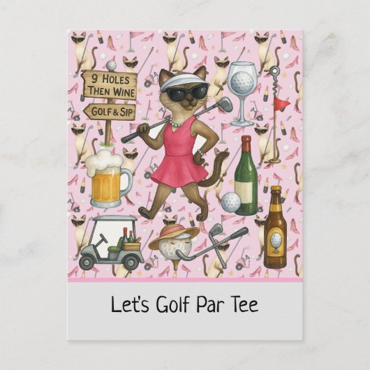 Carte Postale Femme de golf thème pour enterrement de vie de jeu (Devant)