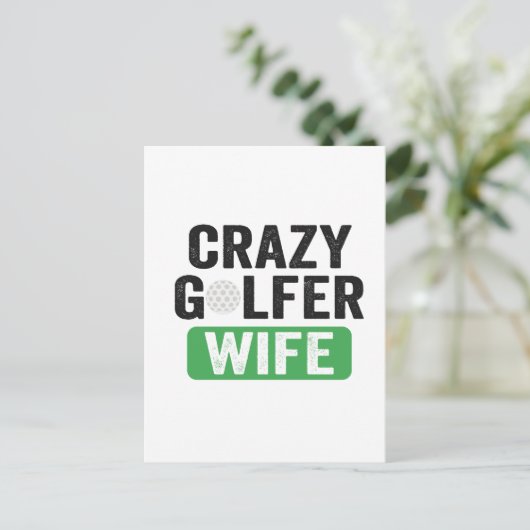 Carte Postale Femme de golfeur fou Drôle de veuve de golf Femme (Debout devant)