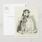 Carte Postale Femme de hibou vintage (Devant / Derrière)