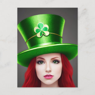 Carte Postale Femme de la fête de Saint-Patricks