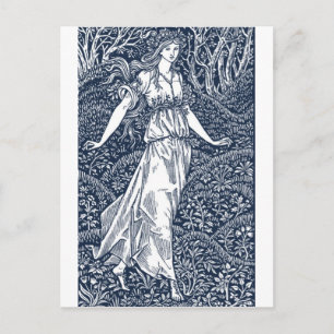 Carte Postale Femme de la forêt enchantée dans le style de Willi