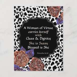 Carte postale Femme de la vertu Floral Empreinte d