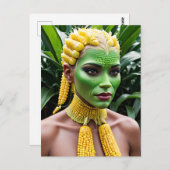 Carte Postale Femme de maïs bizarre (Devant / Derrière)