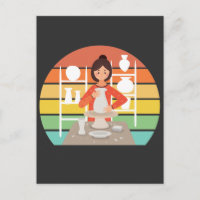 Femme de poterie rétro four céramique