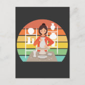 Carte Postale Femme de poterie rétro four céramique (Devant)