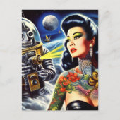 Carte Postale Femme de science-fiction rétro (Devant)