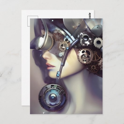 Carte Postale Femme de Steampunk (Devant / Derrière)
