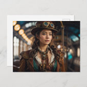 Carte Postale Femme de Steampunk (Devant / Derrière)