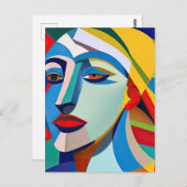 Carte Postale Femme de style d'art moderne Picasso (Devant / Derrière)