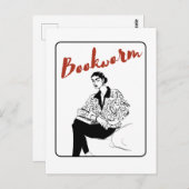 Carte Postale Femme de ver de livre (Devant / Derrière)