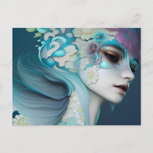 Carte Postale Femme des fleurs (Devant)