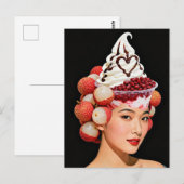 Carte Postale Femme Dessert (Devant / Derrière)