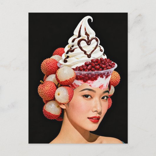 Carte Postale Femme Dessert (Devant)