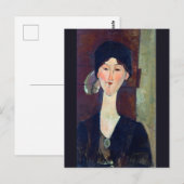 Carte Postale Femme devant la porte par Amedeo Modigliani (Devant / Derrière)