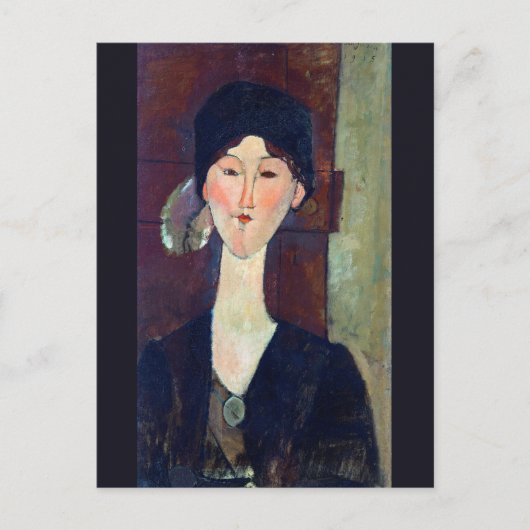 Carte Postale Femme devant la porte par Amedeo Modigliani (Devant)