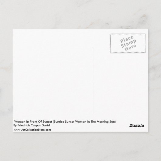 Carte Postale Femme Devant Le Coucher De Soleil (Dos)