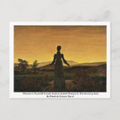 Carte Postale Femme Devant Le Coucher De Soleil (Devant)