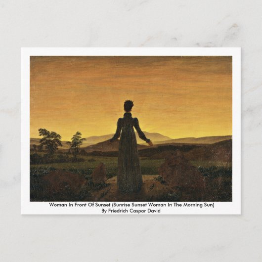 Carte Postale Femme Devant Le Coucher De Soleil (Devant)