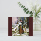 Carte Postale Femme d'hiver Collie Chien Victorian Main Muff (Debout devant)