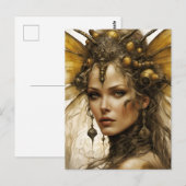 Carte Postale Femme d'insecte d'abeilles Steampunk (Devant / Derrière)