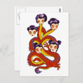 Carte postale Femme Dragon (Devant / Derrière)