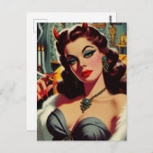 Carte Postale Femme du diable vintage (Devant / Derrière)