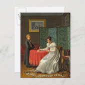 Carte Postale Femme écrivant une lettre (Devant / Derrière)