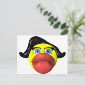 Carte Postale Femme embrassant jaune (Debout devant)