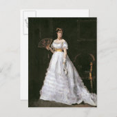 Carte Postale Femme en blanc (Devant / Derrière)