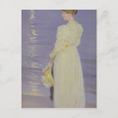 Carte Postale Femme en blanc sur une plage, 1893 (Devant)