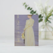 Carte Postale Femme en blanc sur une plage, 1893 (Debout devant)