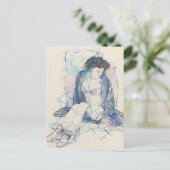 Carte Postale Femme en bleu (Debout devant)