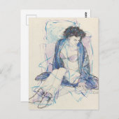 Carte Postale Femme en bleu (Devant / Derrière)