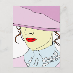 Carte Postale Femme en chapeau